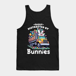 Easily Distrected By Bunnies I Bunny Egg Hunting Tank Top